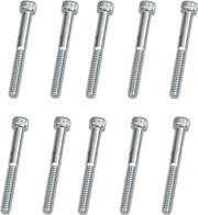 Drag Specialties Replacement Socket-Head Bolts Chrome Polished Silver Coarse Thread Knurled 10 Pack