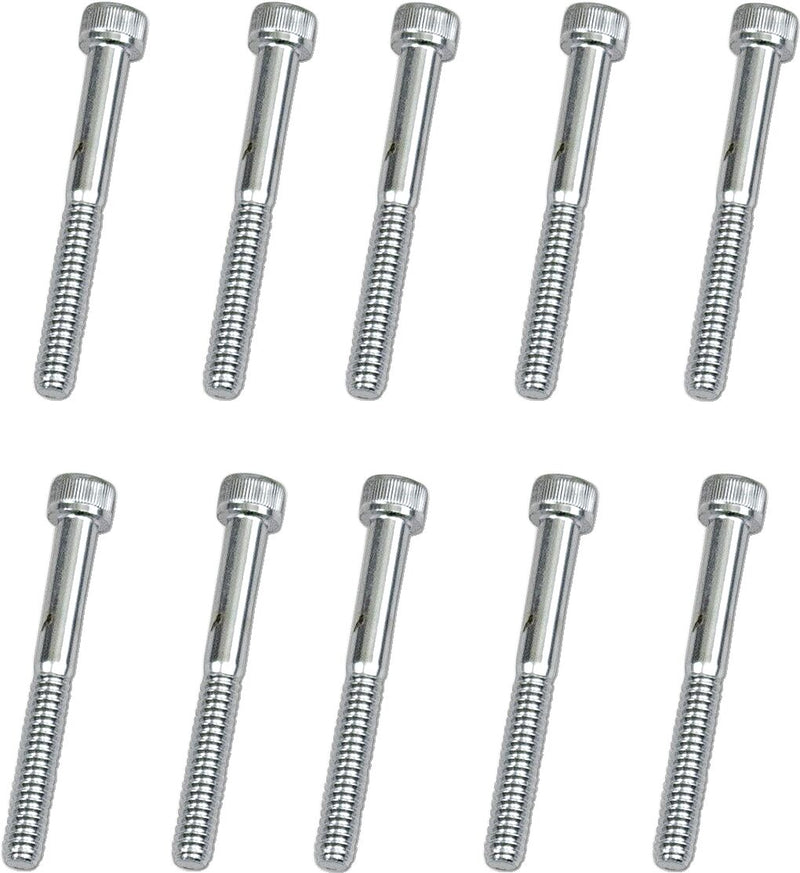 Drag Specialties Replacement Socket-Head Bolts Chrome Polished Silver Coarse Thread Knurled 10 Pack