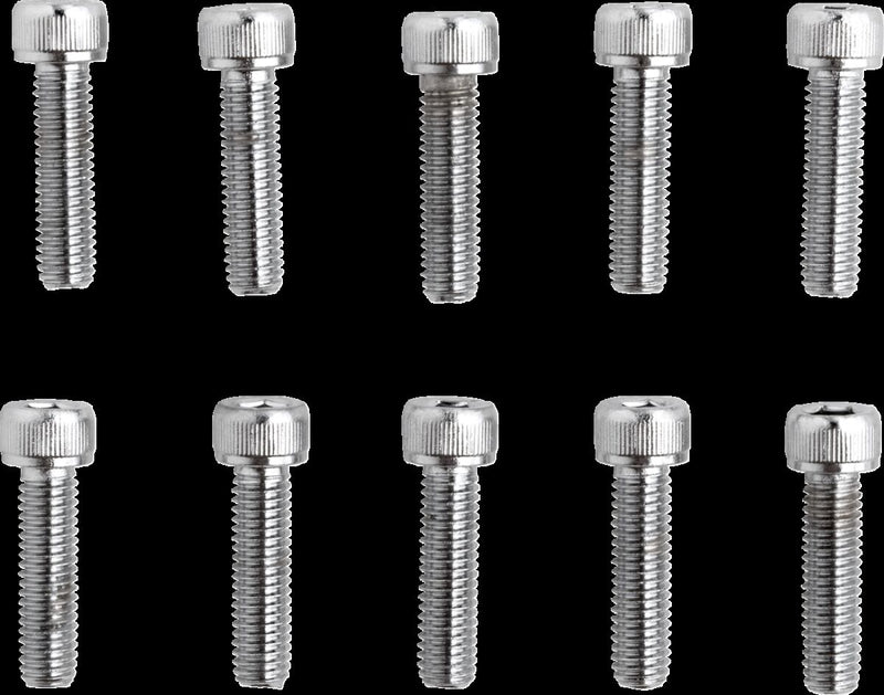 Drag Specialties Replacement Socket-Head Bolts Chrome Polished Silver Fine Thread Knurled 10 Pack