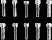 Drag Specialties Replacement Socket-Head Bolts Chrome Polished Silver Fine Thread Knurled 10 Pack - MPB202