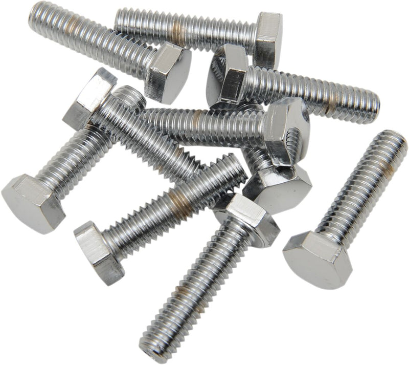 Drag Specialties Replacement Hex-Head Bolts Silver 10 Pack - MPB127