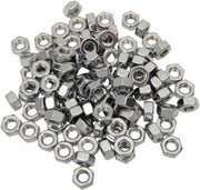 Drag Specialties Hex Nuts Silver 100 Pack - MPB165