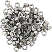 Drag Specialties Hex Nuts Silver 100 Pack