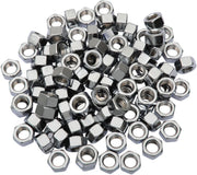 Drag Specialties Hex Nuts Silver 100 Pack - MPB166
