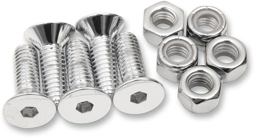 Colony Rotor, Sprocket and Belt Mounting Hardware Kit Chrome Polished Silver Countersunk Socket-Head Brake Rotor