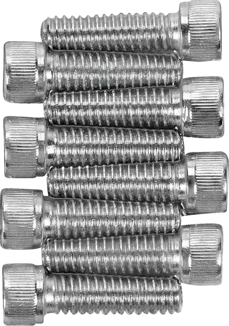 Drag Specialties Lifter Base Bolt Set Chrome Silver Knurled Socket-Head - MK230