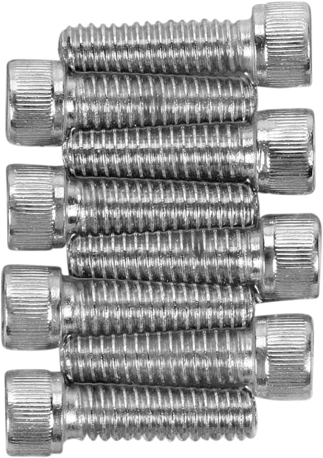 Drag Specialties Lifter Base Bolt Set Chrome Silver Knurled Socket-Head - MK230