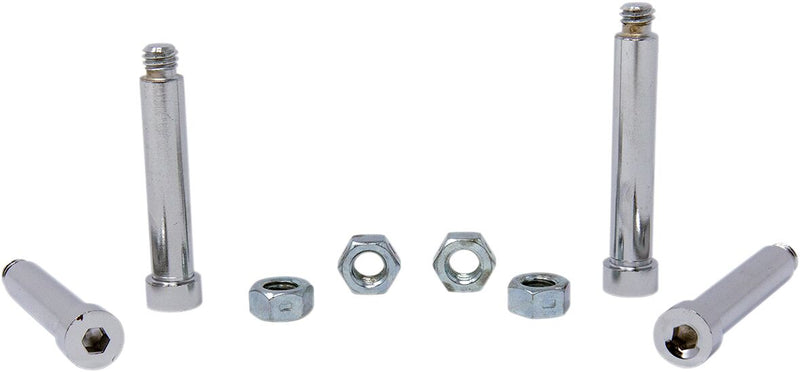 Drag Specialties Front Disc Brake Caliper Mount Bolt Set Chrome Silver Knurled Socket-Head - MK113