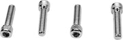 Drag Specialties Handlebar Clamp Bolt Set Chrome Silver Knurled Socket-Head - MK140