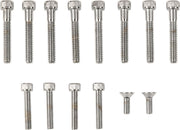 Drag Specialties Handlebar Lever and Master Cylinder Cover Bolt Set Chrome Silver Knurled Socket-Head Handlebar Lever Mount - MK138