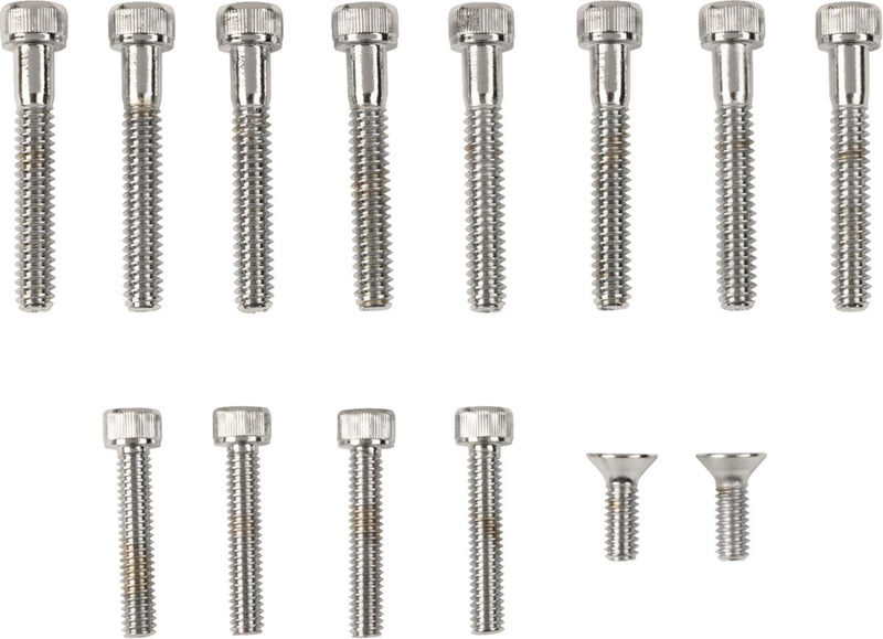 Drag Specialties Handlebar Lever and Master Cylinder Cover Bolt Set Chrome Silver Knurled Socket-Head Handlebar Lever Mount - MK138