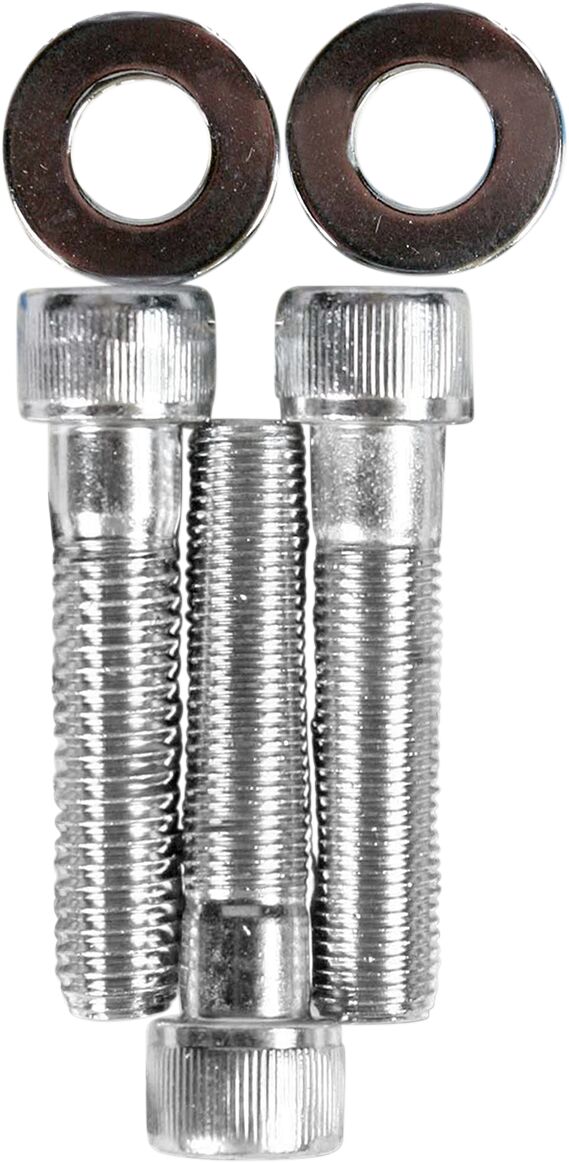 Drag Specialties Triple Tree Pinch Bolts Chrome Silver Knurled Socket-Head Set - MK120
