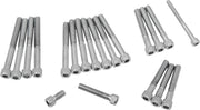 Drag Specialties Cam/Primary Cover Bolt Set Chrome Silver Knurled Socket-Head Cam Cover