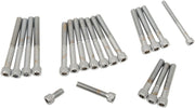 Drag Specialties Cam/Primary Cover Bolt Set Chrome Silver Knurled Socket-Head Cam Cover - MK162