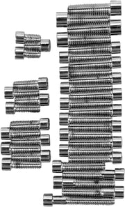 Drag Specialties Cam/Primary/Transmission Cover Bolt Set Chrome Silver Smooth Socket-Head Cam Cover Derby Cover - MK142S