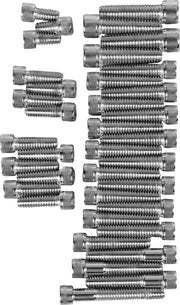 Drag Specialties Cam/Primary/Transmission Cover Bolt Set Chrome Silver Knurled Socket-Head Cam Cover Derby Cover - MK142