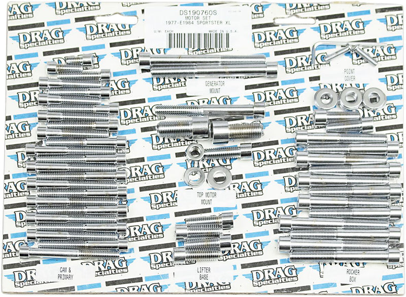 Drag Specialties Motor Bolt Set Chrome Silver Smooth Socket-Head - MK101S