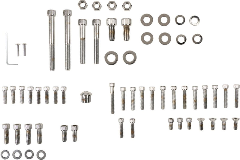 Drag Specialties Motor Bolt Set Chrome Silver Knurled Socket-Head - MK109