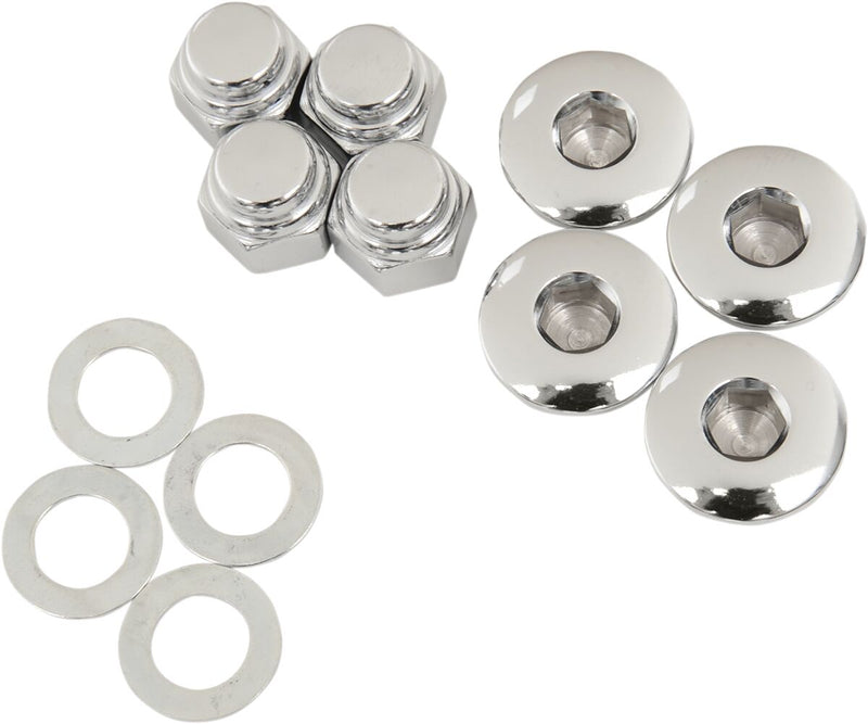 Colony Replacement Rocker Shaft End Plugs And Nuts Hardware Kit Silver Stock