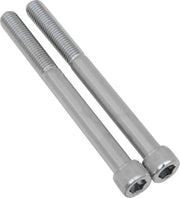 Drag Specialties Generator Mount Bolt Set Chrome Silver Knurled Socket-Head