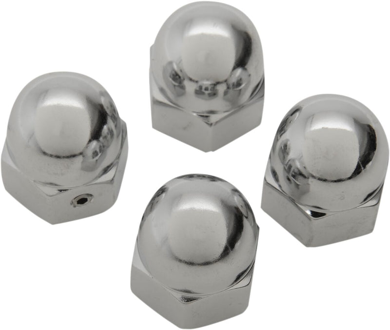 Colony Head Bolt Covers Chrome Silver Acorn Hex 4 Pack