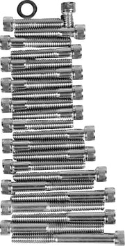 Drag Specialties Cam/Primary/Sprocket Cover Bolt Set Chrome Silver Knurled Socket-Head Cam Cover Primary Cover - MK144