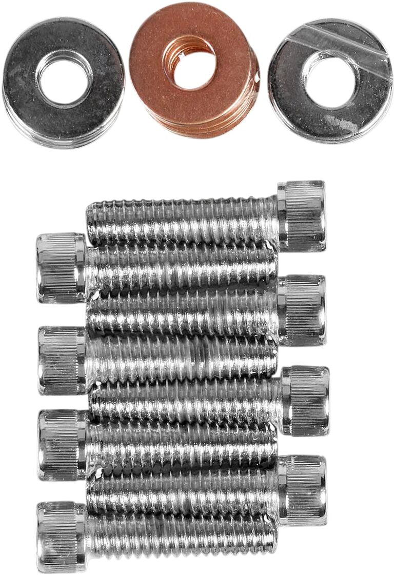 Drag Specialties Rocker Box Mount Bolt Set Chrome Silver Knurled Socket-Head - MK123