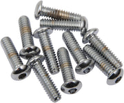 Drag Specialties Replacement Button Head Bolts Chrome Polished Silver 10 Pack