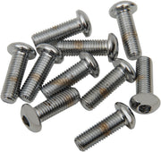 Drag Specialties Replacement Button Head Bolts Chrome Polished Silver 10 Pack