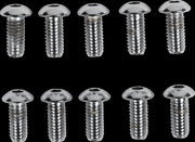 Drag Specialties Replacement Button Head Bolts Chrome Polished Silver 10 Pack