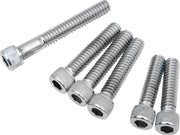Drag Specialties Cam Cover Bolt Kit Chrome Silver Knurled Socket-Head Steel - MK239