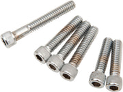 Drag Specialties Cam Cover Bolt Kit Chrome Silver Knurled Socket-Head Steel - MK239