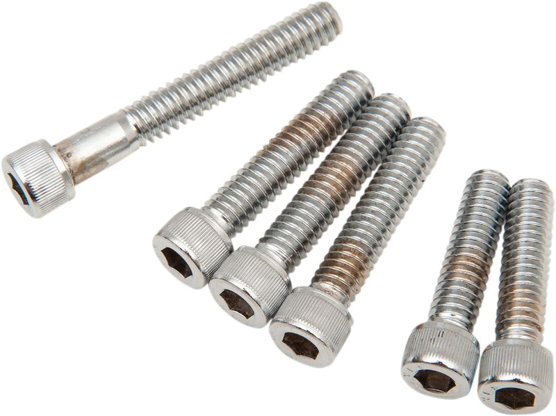 Drag Specialties Cam Cover Bolt Kit Chrome Silver Knurled Socket-Head Steel - MK239
