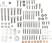 Drag Specialties Complete Motor Bolt Kit Chrome Silver Knurled Socket-Head Steel
