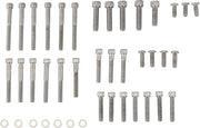 Drag Specialties Cam/Primary/Transmission Cover Bolt Set Chrome Silver Knurled Socket-Head Cam Cover Derby Cover