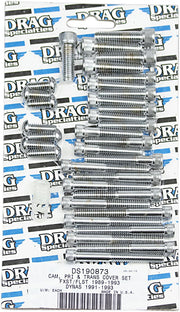 Drag Specialties Cam/Primary/Transmission Cover Bolt Set Chrome Silver Knurled Socket-Head Cam Cover Derby Cover