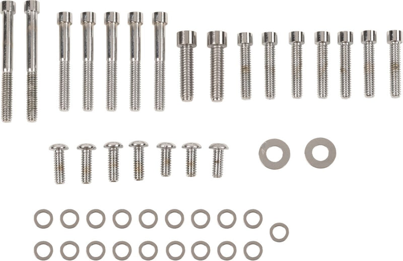 Drag Specialties Inner and Outer Primary/Derby/Inspection Covers Bolt Set Chrome Silver Smooth Socket-Head Derby Cover Inner Primary Cover