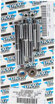 Drag Specialties Motor Mount Bolt Set Chrome Silver Smooth Socket-Head - MK267S