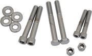 Drag Specialties Motor Mount Bolt Set Chrome Silver Knurled Socket-Head - MK267