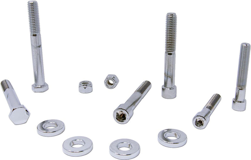 Drag Specialties Motor Mount Bolt Set Chrome Silver Knurled Socket-Head - MK267