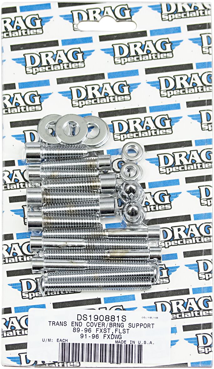 Drag Specialties Transmission End Cover and Bearing Support Plate Bolt Set Chrome Silver Smooth Socket-Head - MK268S