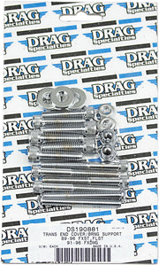 Drag Specialties Transmission End Cover and Bearing Support Plate Bolt Set Chrome Silver Knurled Socket-Head - MK268
