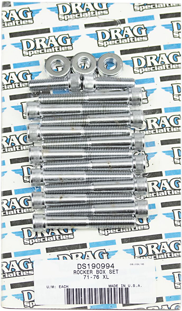 Drag Specialties Rocker Box Mount Bolt Set Chrome Silver Allen Head Knurled - MK208