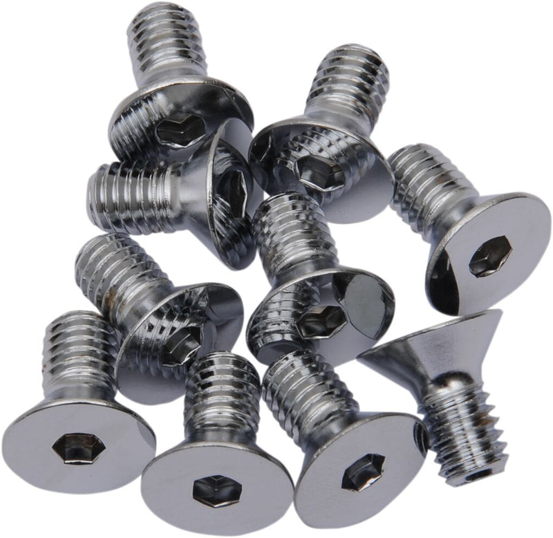 Drag Specialties Countersunk Socket-Head Bolts Silver 10 Pack - MPB584