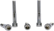 Drag Specialties Replacement Coarse Thread Socket-Head Bolts Chrome Polished Silver Smooth 5 Pack