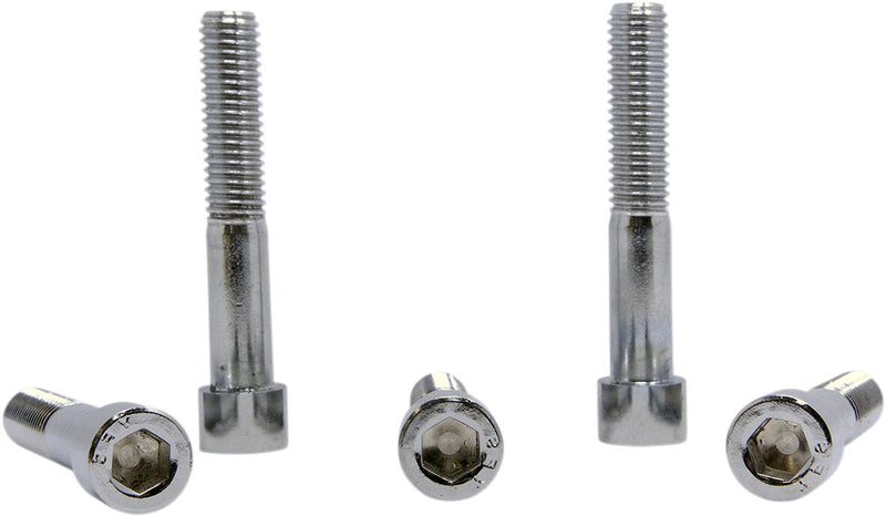 Drag Specialties Replacement Coarse Thread Socket-Head Bolts Chrome Polished Silver Smooth 5 Pack