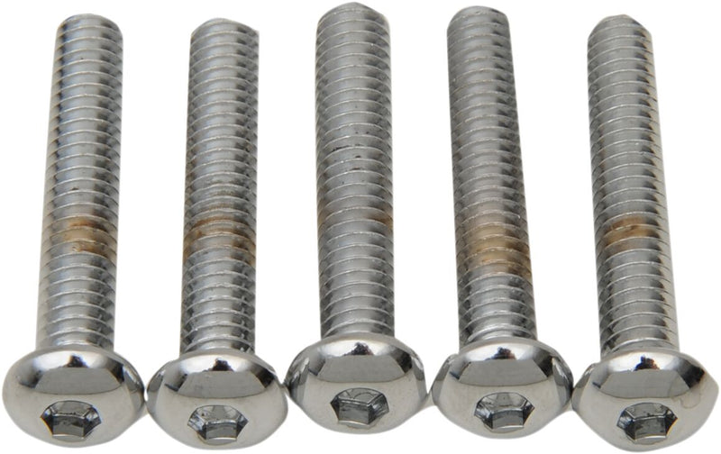 Drag Specialties Replacement Button Head Bolts Chrome Polished Silver 5 Pack - MPB821