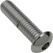 Drag Specialties Replacement Button Head Bolts Chrome Polished Silver 5 Pack - MPB830