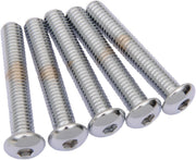 Drag Specialties Replacement Button Head Bolts Chrome Polished Silver 5 Pack - MPB832