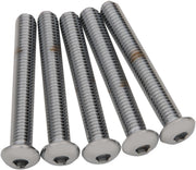 Drag Specialties Replacement Button Head Bolts Chrome Polished Silver 5 Pack